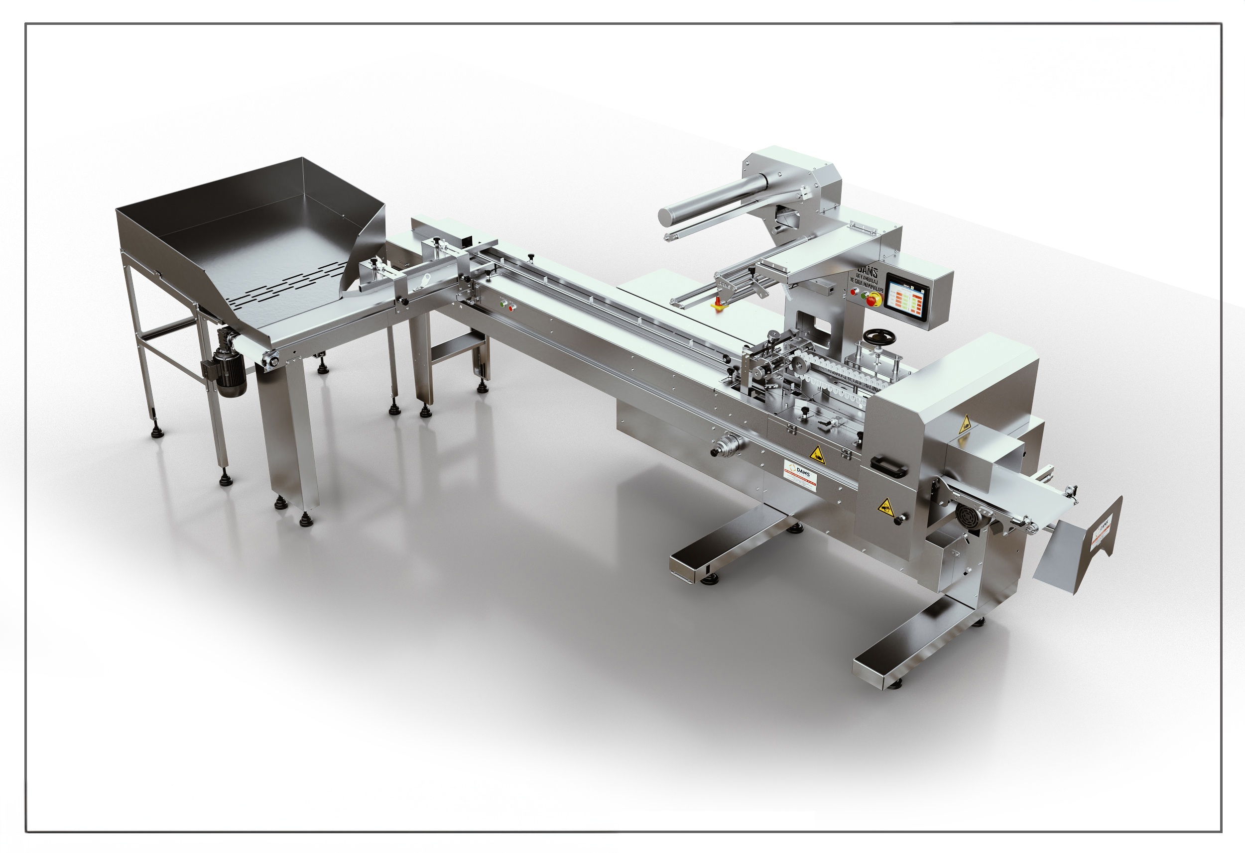 DAMS Long Conveyor Packaging Machine With Feeding DUKB-50